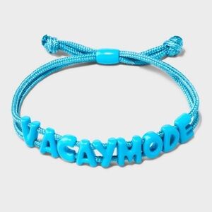 NWOT: Sugar Fix by BaubleBar Turquoise Letter Bead Adjustable Bracelet, ADORBS!